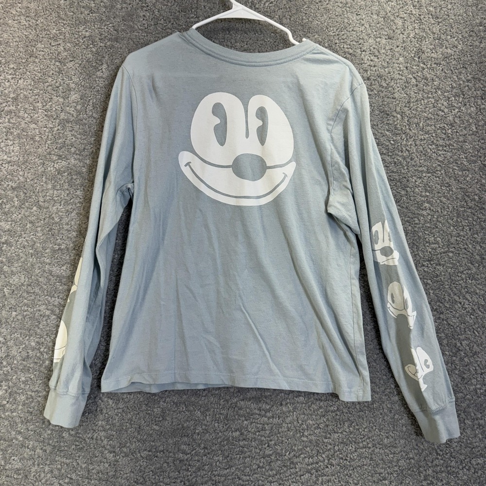 Felix the Cat Shirt Mens Small Blue Long Sleeve Graphic Cartoon Back Print Tee - Picture 3 of 5